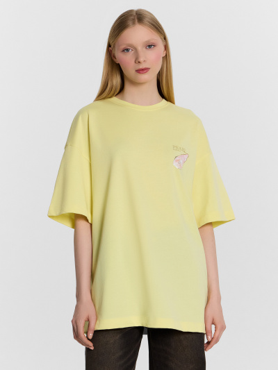 Футболка Mark Formelle 112953/24-26463П-0 лимонный_печать_3_сл_на_пол_3_сл_на_спинке_(фольга) - фото 1