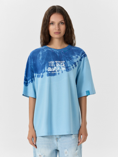 Футболка Mark Formelle 112961/24-ОБР33474ПП-0 голубой_тай_дай_002_Tye_Dye_2_сл_на_пол_2сл_на_ - фото 1