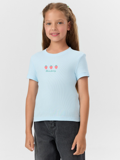 Футболка Mark Formelle 117912/24-33331П-0-2 голубое_небо_печать1_610_D_вышивка - фото 1