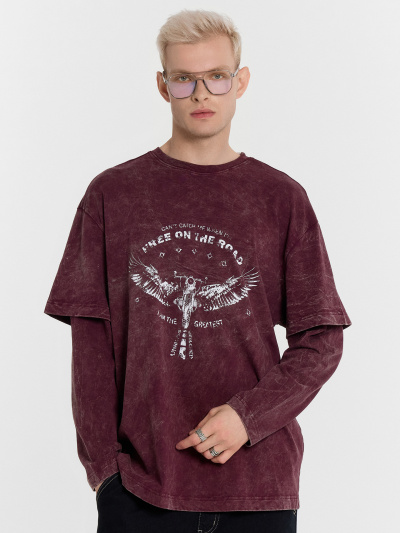 Лонгслив Mark Formelle 121928/24-ОБР4595П-0 винный_acid_wash_009.2_Эйсид_1_сл_на_пол - фото 10