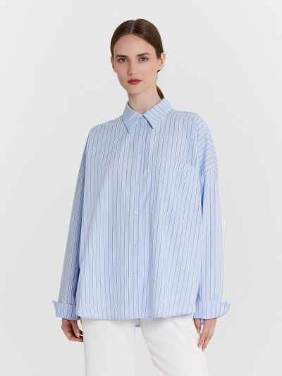 Блуза Mark Formelle 122976/24-32795П-9 широкая_голубая_полоска1 - фото 1