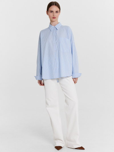 Блуза Mark Formelle 122976/24-32795П-9 широкая_голубая_полоска1 - фото 3