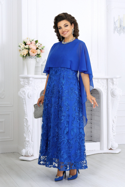 Накидка, платье Ninele 7496 василек - фото 6