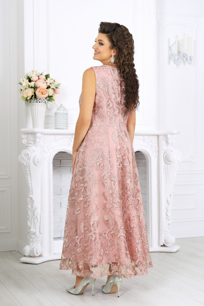 Накидка, платье Ninele 7496 пудра - фото 9