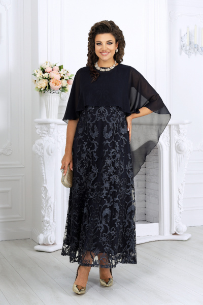 Накидка, платье Ninele 7496 синий - фото 1