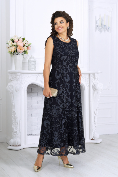 Накидка, платье Ninele 7496 синий - фото 3