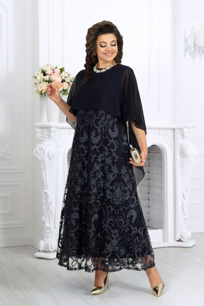 Накидка, платье Ninele 7496 синий - фото 5