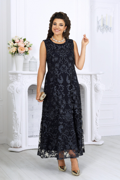 Накидка, платье Ninele 7496 синий - фото 7