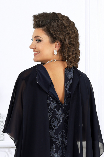 Накидка, платье Ninele 7496 синий - фото 9