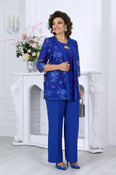 Блуза, брюки, кардиган Ninele 7498 василек - фото 6