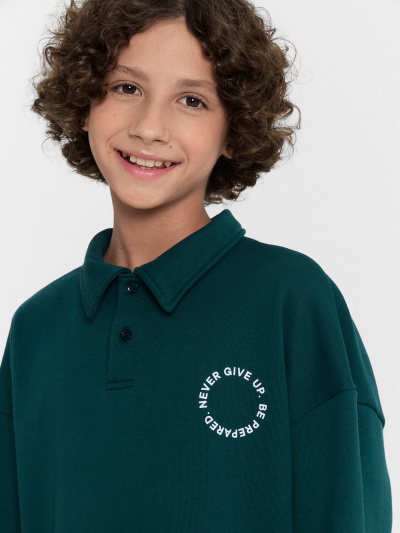 Свитшот Mark Formelle 123469/24-33650П-7 хвойно_зеленый_печать_2_сл_на_пол - фото 4