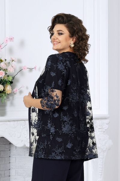 Блуза, брюки, кардиган Ninele 7498 синий - фото 8