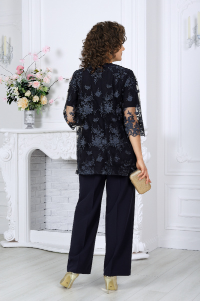 Блуза, брюки, кардиган Ninele 7498 синий - фото 12