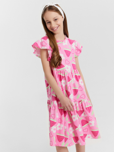 Платье Mark Formelle 157818/24-28133П-0 фрукты_на_розовом_саше - фото 1