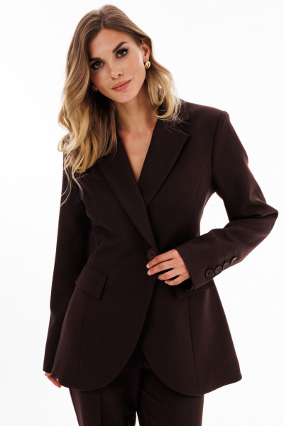 Жакет EOLA 2911 темный_шоколад_меланж - фото 7