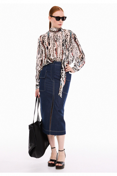 Блуза DEVITA 6028-2 молочный_черный - фото 7