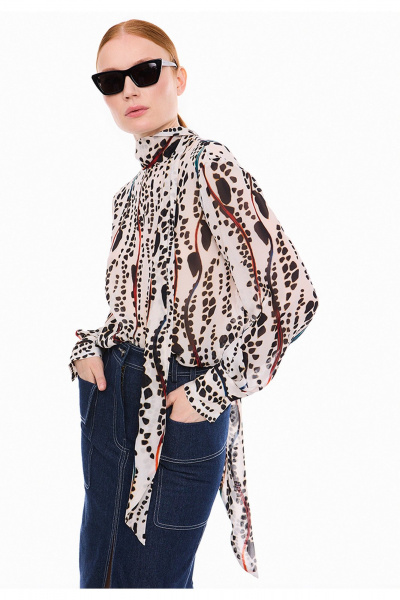 Блуза DEVITA 6028-2 молочный_черный - фото 3