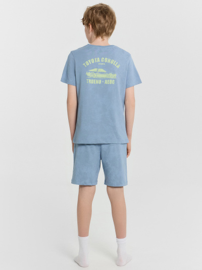 Футболка, шорты Mark Formelle 393329/24-27451П-0 серо_синий_acid_wash_печать_1_сл_на_пол_1сл_на_спин - фото 3