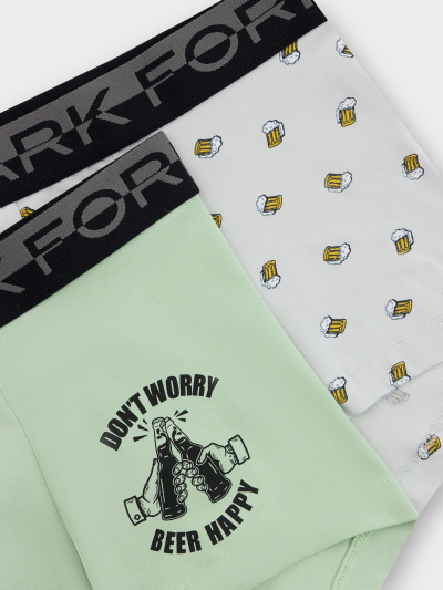 Трусы Mark Formelle 411215-2/25-5145П-5 зеленая_дымка_пиво_на_св._сером_2_сл_1тр_на_ЛВ_дет - фото 1