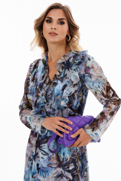 Платье EOLA 2913 голубой/коричневый - фото 25