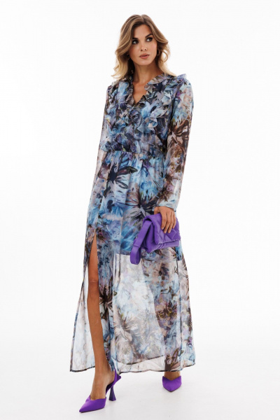 Платье EOLA 2913 голубой/коричневый - фото 23