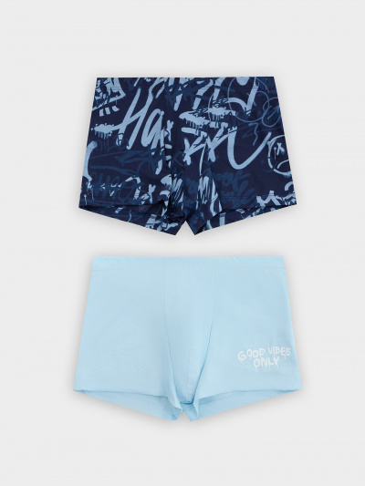 Трусы Mark Formelle 413344-2/25-36800П-0 голубое_небо_граффити_на_т.синем_2_сл_1тр_на_ЛВ_д - фото 1