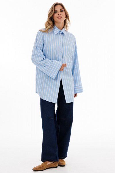 Блуза EOLA 2917 голубой_полоска - фото 19