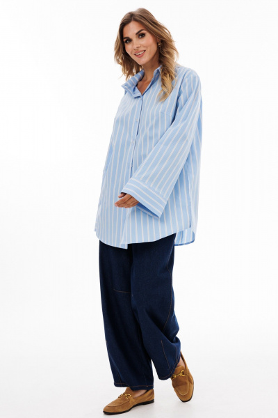 Блуза EOLA 2917 голубой_полоска - фото 13