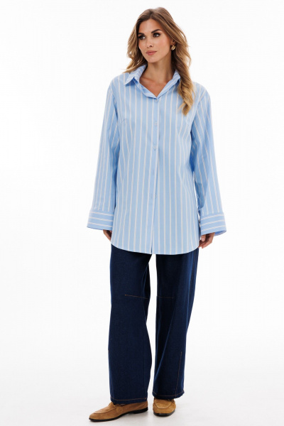 Блуза EOLA 2917 голубой_полоска - фото 11