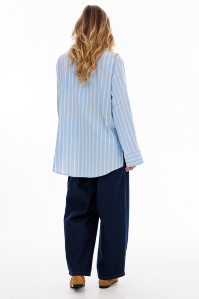 Блуза EOLA 2917 голубой_полоска - фото 9
