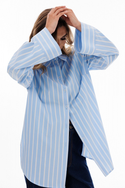 Блуза EOLA 2917 голубой_полоска - фото 7