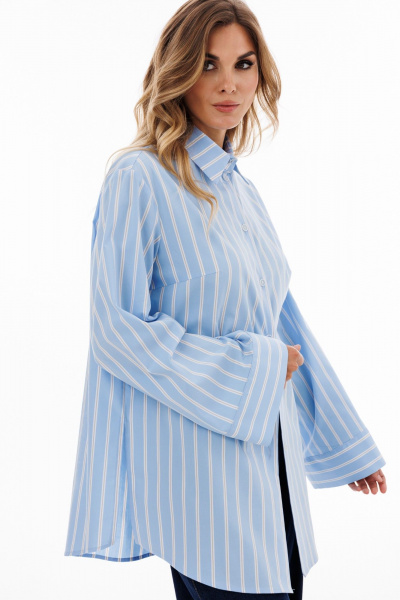 Блуза EOLA 2917 голубой_полоска - фото 3