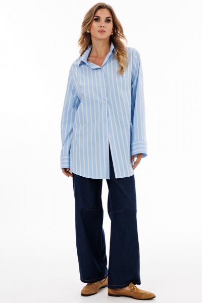 Блуза EOLA 2917 голубой_полоска - фото 1