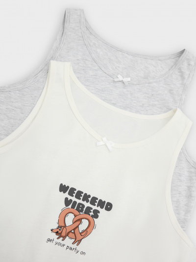 Топ Mark Formelle 427739-2/1/25-37255П-0 св.молочный_серый_меланж_43606_А_печать_3_сл_1и - фото 3