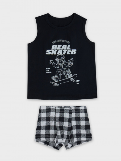 Майка, трусы Mark Formelle 443002/25-37066ПП-0 черный_ч_б_клетка_3_сл_на_пол - фото 2