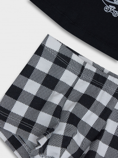 Майка, трусы Mark Formelle 443002/25-37067ПП-0 черный_ч_б_клетка_3_сл_на_пол - фото 4