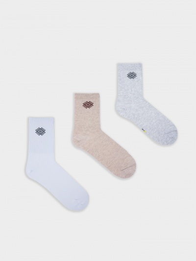 Носки Mark Formelle 444A-2775/B5-243444A белый_беж.мел_св.сер.меланж_рис.2775 - фото 2