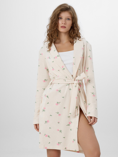 Халат Mark Formelle 552232/25-34627ПП-3 цветы_на_кремовом - фото 4