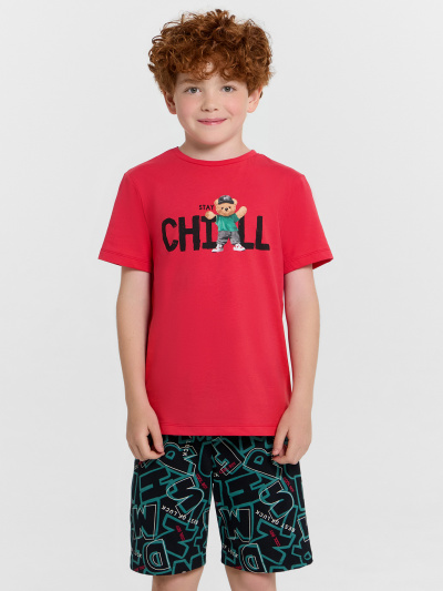 Футболка, шорты Mark Formelle 563318/24-28603ПП-0 брусничный_буквы_на_черном_3_сл_на_пол - фото 3