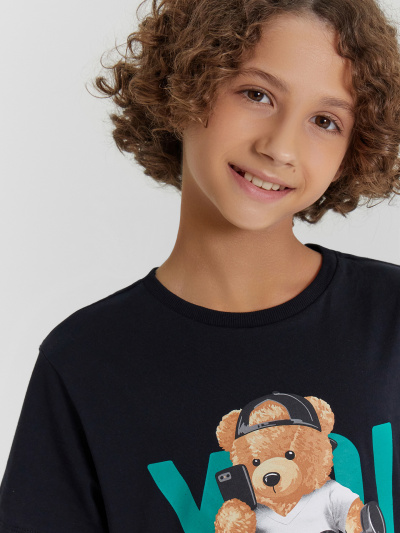 Футболка, шорты Mark Formelle 563318/24-28603ПП-0 черный_мишки_на_неви_3_сл_на_пол - фото 4