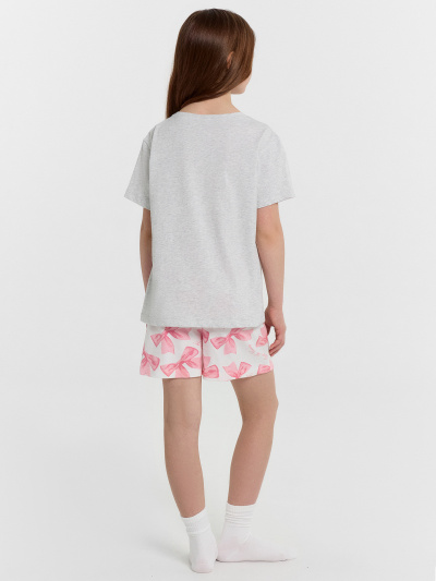 Футболка, шорты Mark Formelle 567727/25-35242ПП-0 серый_меланж_4306_А_бантики_на_белом_3_сл_на_пол - фото 2