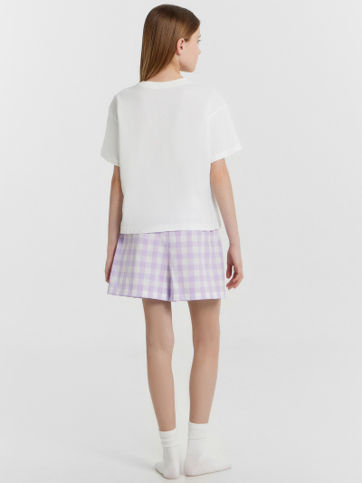Футболка, шорты Mark Formelle 567748/25-37439ПП-14 белый_клетка_на_св.лиловом_3_сл_на_пол - фото 5