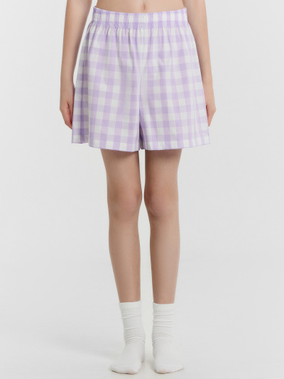Футболка, шорты Mark Formelle 567748/25-37439ПП-14 белый_клетка_на_св.лиловом_3_сл_на_пол - фото 1