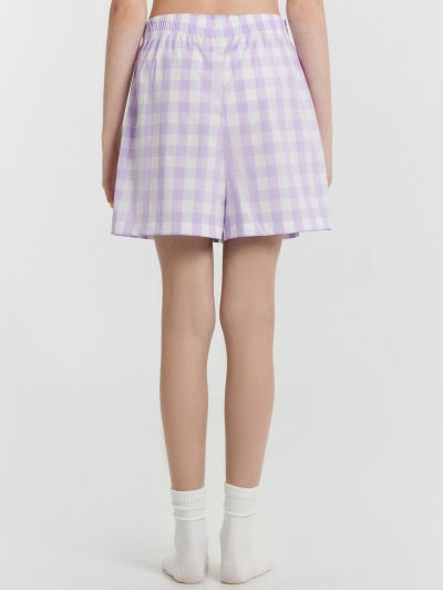 Футболка, шорты Mark Formelle 567748/25-37440ПП-14 белый_клетка_на_св.лиловом_3_сл_на_пол - фото 1