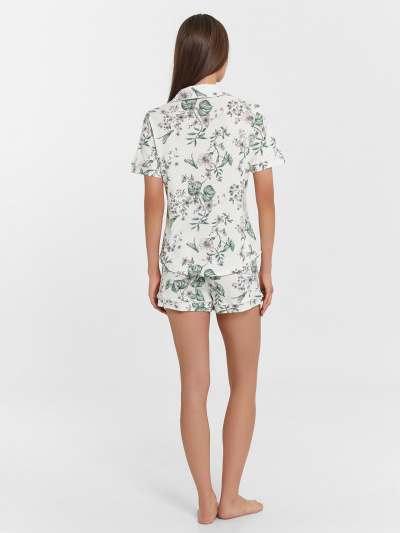 Рубашка, шорты Mark Formelle 592478/24-34106ПП-0 цветы_на_св.молочном1 - фото 1