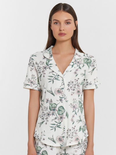 Рубашка, шорты Mark Formelle 592478/24-34106ПП-0 цветы_на_св.молочном1 - фото 6