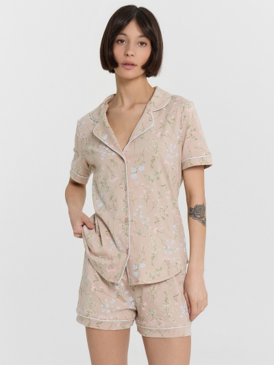 Рубашка, шорты Mark Formelle 592478/24-34106ПП-0 цветы_на_холодном_бежевом - фото 3