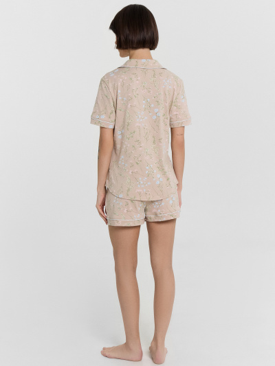 Рубашка, шорты Mark Formelle 592478/24-34106ПП-0 цветы_на_холодном_бежевом - фото 1