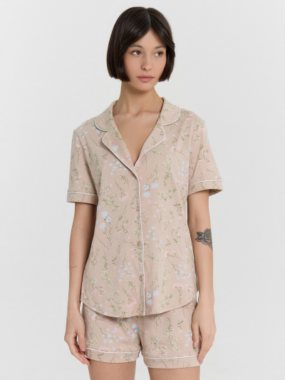 Рубашка, шорты Mark Formelle 592478/24-34106ПП-0 цветы_на_холодном_бежевом - фото 6