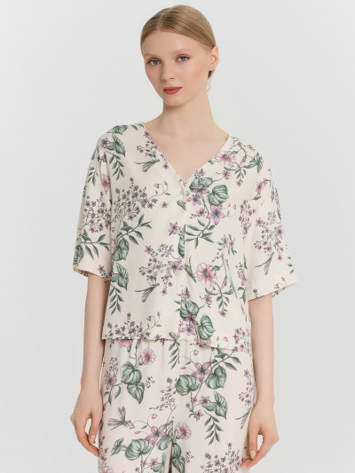 Брюки, рубашка Mark Formelle 592494-1/24-30839ПП-9 цветы_на_св.молочном1 - фото 6